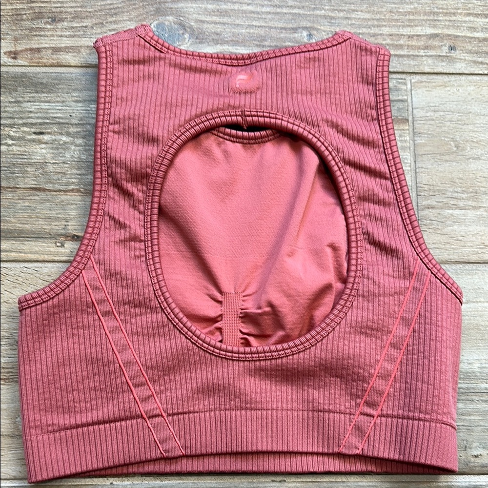 Fabletics Pink Ribbed Crop Tank - Picture 2 of 4
